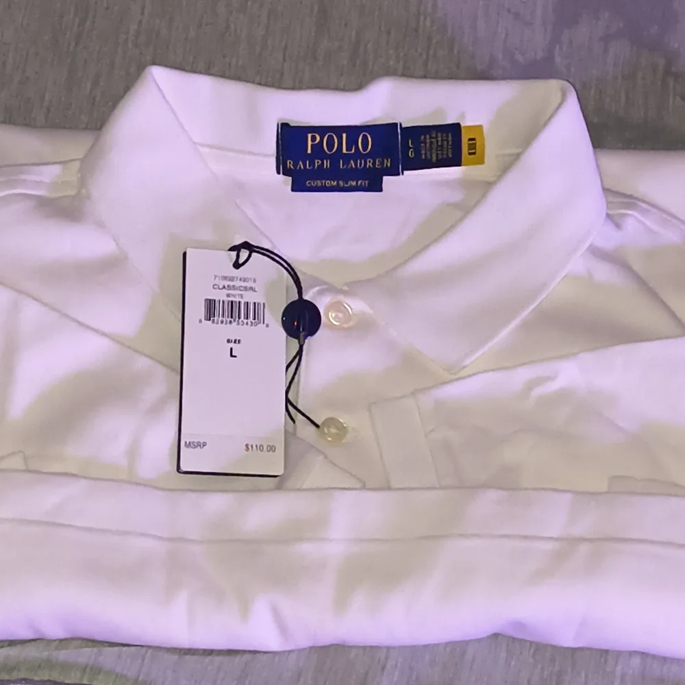 Ralph Lauren White Polo Shirt (Sz L) - Picture 4 of 5